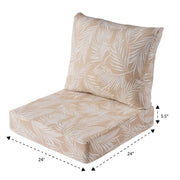 Better Homes & Gardens Outdoor Deep Seat Cushion Set, 2-Piece, Palm Tan, 24 x 24 in, Foam Core, Water-Resistant, Fade-Resistant