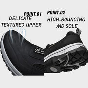 HJLKB Men's Orthopedic Waterproof Walking Shoes, Lace-Up, Green, Slip-Resistant TPR Sole