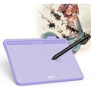 UGEE S640 Graphics Drawing Tablet, 6.5x4 Inch Active Area, Battery-Free Pen, Purple