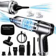 Boyun Daj Handheld Vacuum Cleaner, 15000Pa High Power, Cordless 7-in-1 Multifunctional, Silver, XC-B