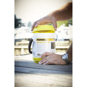 Frabill Universal Bait Can, Dual Compartments, Foam Insulated, Metal Construction, White and Yellow, 4508
