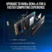 PNY CS2340 1TB M.2 2280 NVMe PCIe Gen4x4 Internal SSD, 7400MB/s Read, 6100MB/s Write