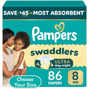 Pampers Swaddlers Ultra Disposable Baby Diapers, Size 8, 86 Count, Maximum Absorbency, KeepDry Liner, Hypoallergenic