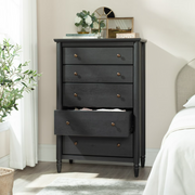 My Texas House 452536 Monroe 5-Drawer Dresser, Raven Black Oak Finish