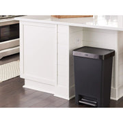 Rubbermaid 2120983 Premier Series III, Step-on Trash Can with Stainless Steel Rim for Kitchen/Garage/Office, 12.4 Gallon - Charcoal