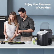 Auseo NB-W-Z_58-15-N-BK Nugget Ice Maker Countertop with Soft Chewable Pellet Ice Maker Machine, Black