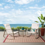Mainstays MS5628059664030 Dashwood 3-Piece Steel Outdoor Rocker Chat Set, Cream