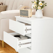 Homfa 1046155 2 Pcs White Nightstand with 3 Drawers, Sofa Table for Living Room, Modern Wooden Storage Cabinet for Bedroom
