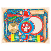 Melissa and Doug Band-in-a-Box Clap! Clang! Tap! Kids' Musical Instruments Set
