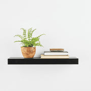Mainstays Black Wood Floating Shelf, 18 in x 5.5 in x 1.5 in - Easy Installation
