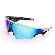Oakley Meta Vanguard Smart AI Glasses with 12 MP Camera, Prizm Sapphire Lenses, Open-Ear Audio, IP67 Sweat-Resistant White 0OW8001 3929 46