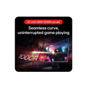LG Curved Gaming Monitor, 27-Inch 1000R Curvature, 2560x1440 QHD Resolution, 180Hz Refresh Rate, HDR10, AMD FreeSync, Black, 27GS60QN-B.ACCQ