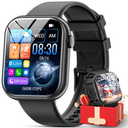 Mingdaln Women's Smartwatch with Answer Make Calls 100 Sports Modes, Black - Hook & Eye Clasp
