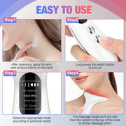 EMS Neck & Face Beauty Device - Microcurrent & Light Therapy for Wrinkle Reduction & Skin Rejuvenation