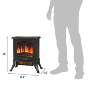 Tzumi 30387 Cozi Portable Stove Heater, Electric Heater with Life-Like 3-D Flame Effect, Dual Heat Levels, Fan-Powered Air Circulation, Black, 18 Inch