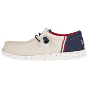 HEYDUDE Wally Funk Americana Canvas Shoes for Men - Off White - 10M