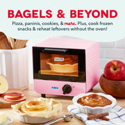 Dash Mini Toaster Oven, 1-Slice Capacity, Adjustable Timer Dial, Auto Shutoff, Removable Baking Tray and Crumb Catch, Pink, DMTO100GBPK04
