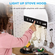 Best Choice Products SKY6910 Interactive Wooden Kids Pretend Play Corner Kitchen Set With Lights & Sounds - White