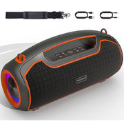 VUOPAX Portable Bluetooth Speaker, 200W Peak Power, IP65 Waterproof, 24H Playtime, Deep Bass, TWS, USB/AUX/TF Input, Black Orange