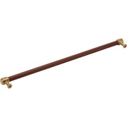 Signature Hardware Lazzara 24 Inch Center to Center Brown Leather Appliance Pull, Champagne Bronze, Zinc 954067-24