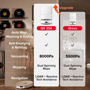 Roborock Qrevo Series Robot Vacuum and Mop, 8000Pa Suction, Self-Emptying Docking Station, Anti-Tangle Brushes, Smart Obstacle Avoidance, Dual Spinning Mops, QV 35A