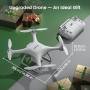 Wefone WF22 Drone with Camera for Kids and Adults, Lightweight, Optical Flow, 2 Batteries, White