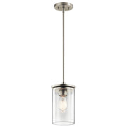 Kichler 43996NI Crosby Clear Mini Pendant in Brushed Nickel 6