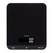 Taylor 33 LB Kitchen Glass Digital Scale, Black, High Capacity, Hold Function, Touch Control, 5301335