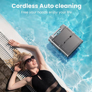 YOMA Y80 Upgraded Solar Pool Skimmer Robotic Surface Cleaner with Remote Control, 24-Hour Continuous Cleaning, Smart Obstacle Avoidance, Self-Parking