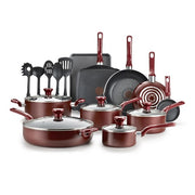 Tefal B089SKDW Easy Care 20 Piece Nonstick Cookware Set Thermos pot Red