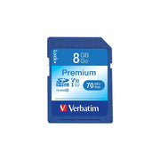 Verbatim Premium SDHC Memory Card, 8GB, Class 10, UHS-I U1, Up to 90MB/s Read Speed, 96318