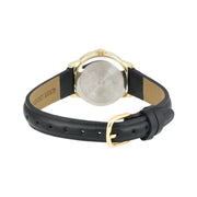 Timex - TIMEX WOMENS BLK LTHR WHT GLD TMX