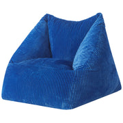Mainstays Ribbed Plush Compressed Foam Bean Bag Chair, Black, Contemporary Cube Accent Seating