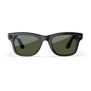 Ray-Ban Meta Wayfarer Large Smart AI Glasses, 12 MP Camera, Open-Ear Speakers, Live Language Translation, Shiny Black, Green Lenses