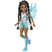 Playmates Toys Winx Club Aisha Fairy Doll, 10.5-Inch, Metallic Pink Glitter Outfit, Removable Translucent Wings, Poseable