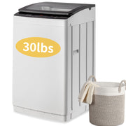Ktaxon 30LBS Full-Automatic Portable Washing Machine with Stainless Steel Drum, Electric Washer and Spin Dryer Combo, Drain Pump, Light Grey, XQB80-168