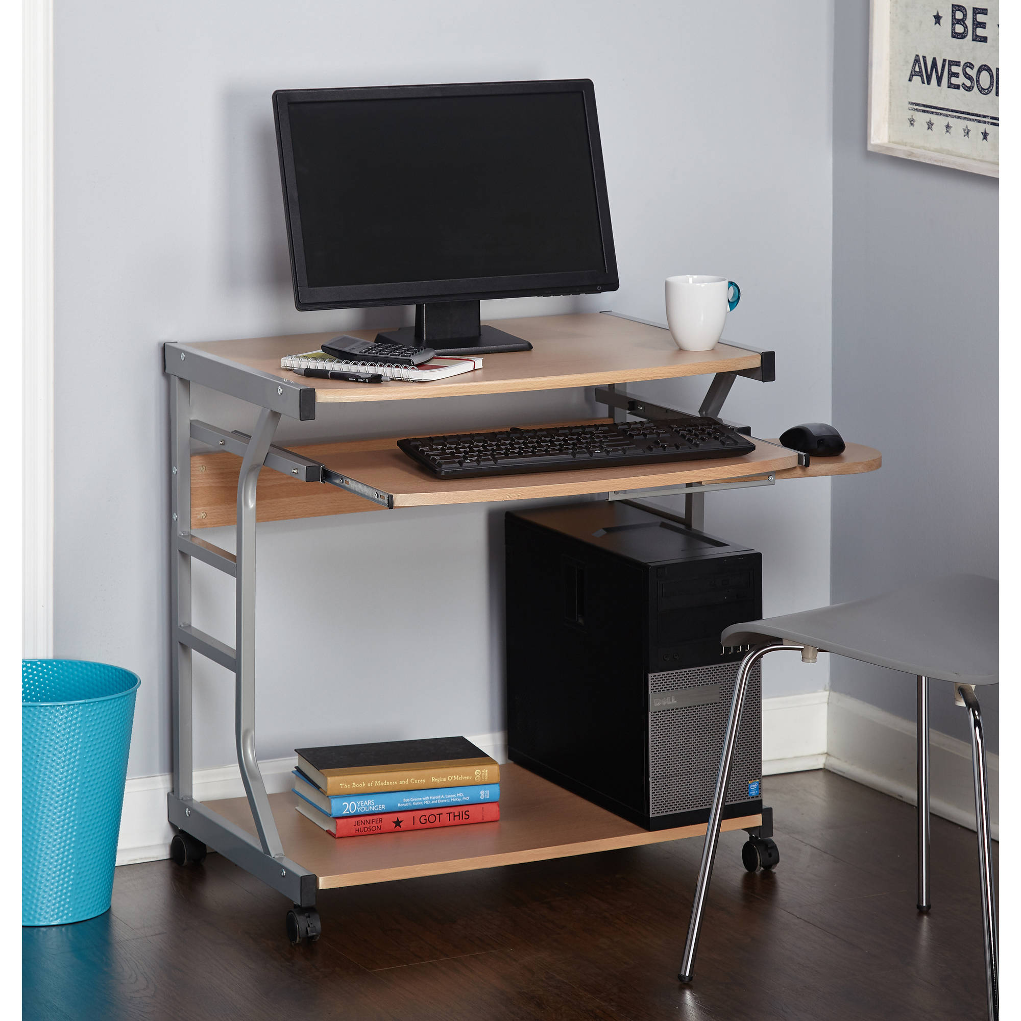 TMS 50156NAT Berkeley Mobile Computer Desk, Natural – VIP Outlet