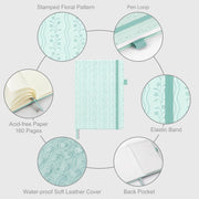 &And Per Se Dotted Journal Notebook, A5 Hardcover Aesthetic Dotted Notebook 160 Pages 100gsm Thick Dot Grid Paper, 3 Sticker Sheets Gift-Ready Journaling Kit for Women (Light Blue)