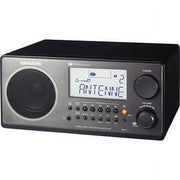 Sangean WR-2 Tabletop AM/FM Radio with Wooden Cabinet, 7-Watt Amplifier, Adjustable Bass and Treble, LCD Display, Remote Control, Black