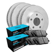 R1 Concepts Front Rear Brake Kit, Ceramic Brake Pads, Cast Iron Rotors, Low Dust, Direct Fit, WFWN2-63068