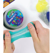 Crazy Aaron's Crazy Creator Thinking Putty Kit, Silicone Putty with Glow, Holographic, and Opal Effects, 5 Clear Tins with 9 Mix-Ins, Ages 3 and Up