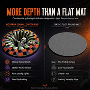 AZQIKPX 3D Halloween Rug, Candy Corn Abyss Quilted Round Indoor Area Rug, Soft Non-Slip