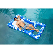 Hobie Blue Inflatable Day Bed Float with Mesh Center, Built-in Pillow, Dual Cup Holders, Durable Puncture-Resistant PVC