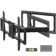MountFTV Full Motion TV Wall Mount for 42-97 Inch TVs, 150 lbs Capacity, 40.1 Inch Extension Articulating Arms, Swivel and Tilt, Max VESA 800x400mm, Black Alloy Steel