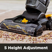 Eureka PowerSpeed Upright Vacuum Cleaner, Lightweight, 2.6L Dust Cup, Pet Turbo Tool, Five Height Settings, Black Yellow