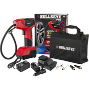 Emson Bullseye Pro Max Deluxe Tire Inflator, Portable Air Compressor, 150 PSI, Rechargeable 12V DC, Auto Shut Off, LED Lights, 1745