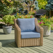Better Homes & Gardens Outdoor Deep Seat Cushion, 24 x 24 in, 2-Piece Set, Blue, Foam Core, Fade Resistant