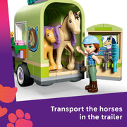 LEGO Friends Horse & Baby Foal Trailer Toy Building Set, 279 Pieces, Includes Autumn & Matilde Minidolls, Animal Figures & Accessories, Ages 7+, 42695