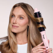 L'ANGE HAIR GlamWave Thermal Ionic Brush, 38mm Ceramic Barrel, Infrared Technology, Adjustable Heat 260F-410F, Blush