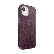 Speck CandyShell Grip iPhone Case with Dual-Layer Protection, MagSafe Compatible, Plumberry Glitter